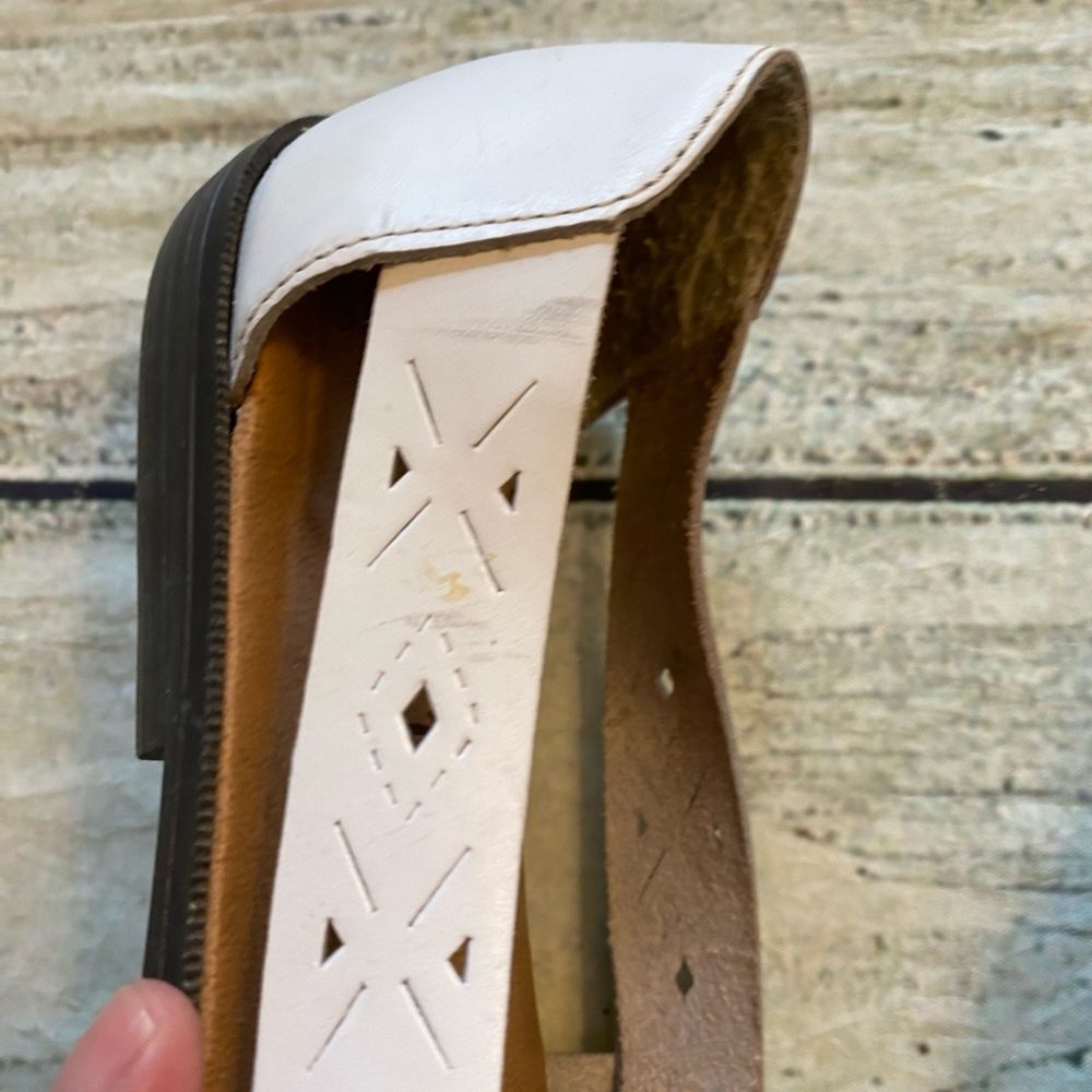 Romano white leather slip on hurarache sandals. 8 - Picture 10 of 14